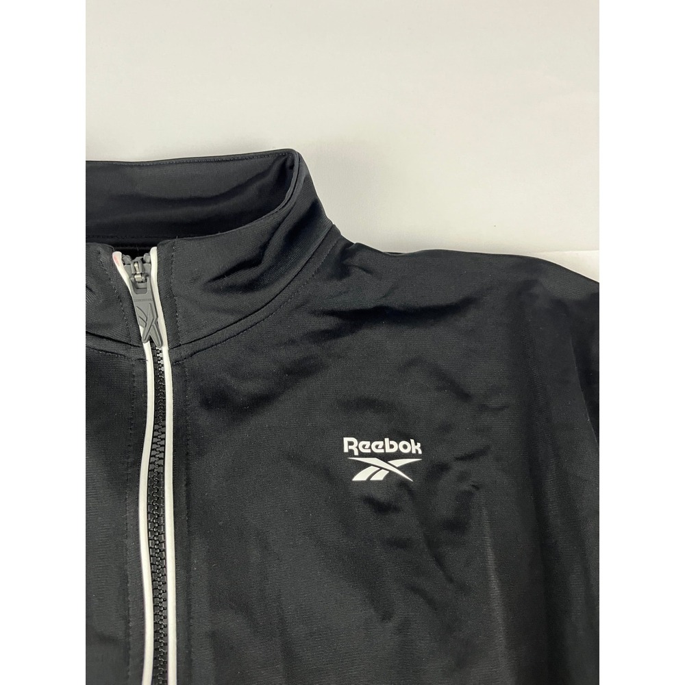 Reebok‎ Speedwick Track Jacket Black White Womens Size S Full Zip Athletic